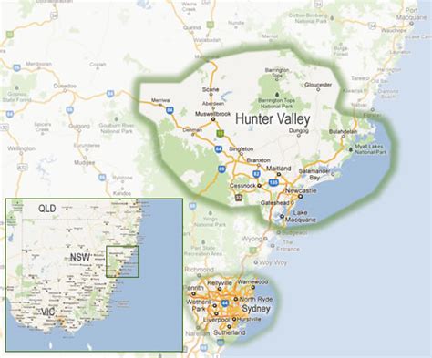 Hunter Valley Map – Chapman Valley Horse Riding