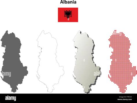 Albania outline map set Stock Vector Image & Art - Alamy