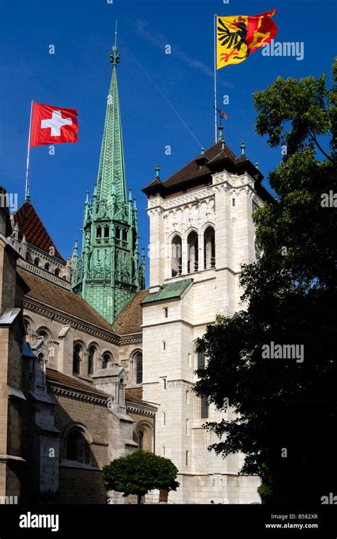 St. Pierre Cathedral, old town, Geneva, Switzerland, Europe Stock Photo ...