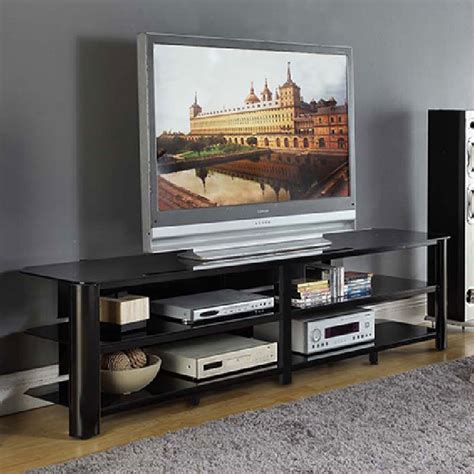 Innovex Oxford Series 82 inch Flat Screen TV Stand Black Glass TPT83G29