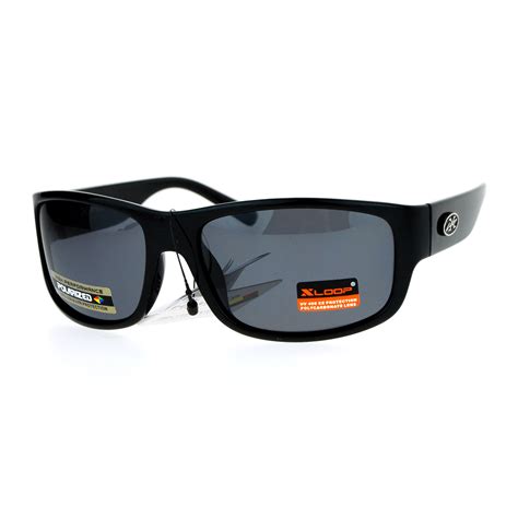 Xloop Polarized Lens Warp Rectangular Biker Style Mens Fishing ...