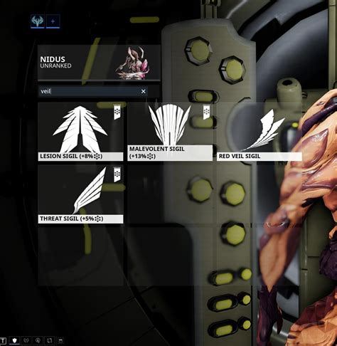 Tip: You can filter sigils by faction in the search bar : Warframe