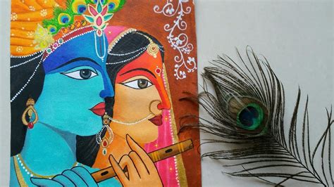 Modern Easy Simple Radha Krishna Drawing / Contemporary spiritual ...