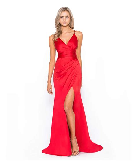 Bariano Red Silk Gown | Alila Boutique