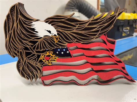 Handcrafted Wooden American Eagle Flag Show Your American Patriotism ...