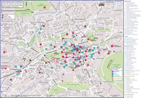 Map Edinburgh - Map of Edinburgh city (Scotland - UK)