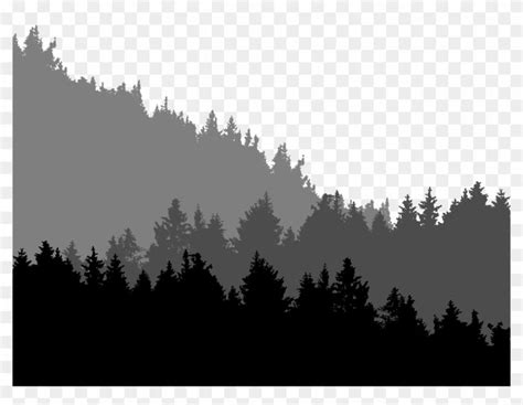 Find hd Big Image - Forest Tree Line Silhouette, HD Png Download. To ...