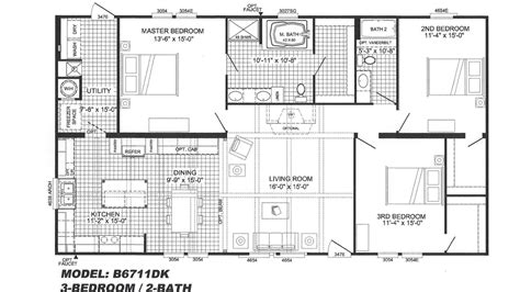 Three Bedroom Mobile Home Floor Plan - floorplans.click