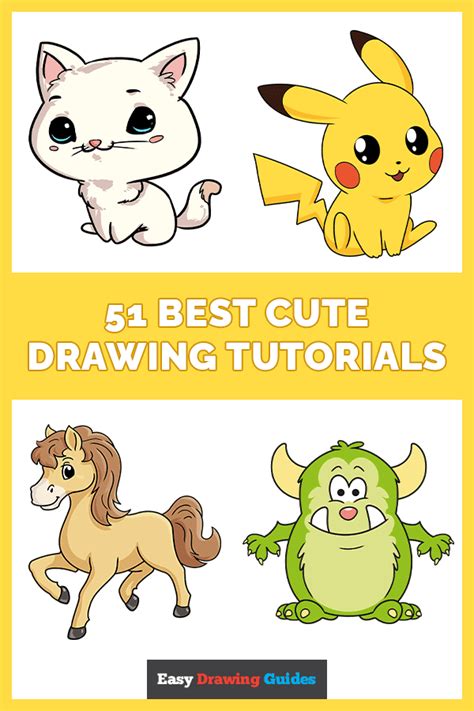 51 Cute Cartoons Drawing Tutorials with Step by Step Drawings