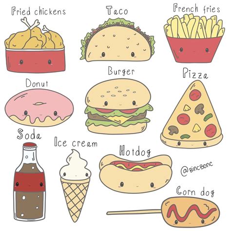 Pizza Food Easy Kawaii Cute Drawings - Kopler Mambu