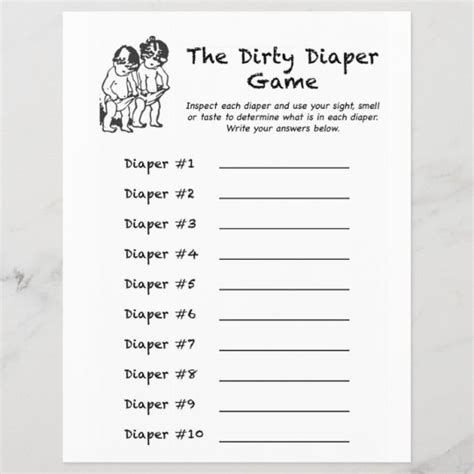 Baby Shower Dirty Diaper Game | Zazzle.com