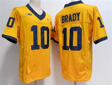 Custom Tom Brady Michigan Wolverines 10 Yellow 2023 Jersey | Grailed