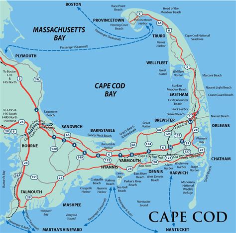 Cape Cod Map: Your Guide to Exploring the Bay States Enchanting Peninsula