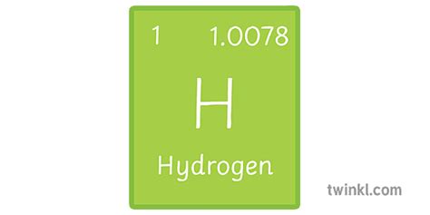 Hydrogen Element Symbol Illustration - Twinkl