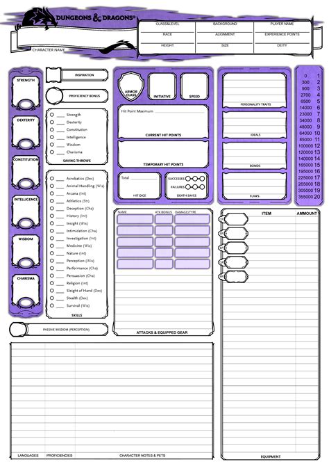 Printable Dnd Character Sheets