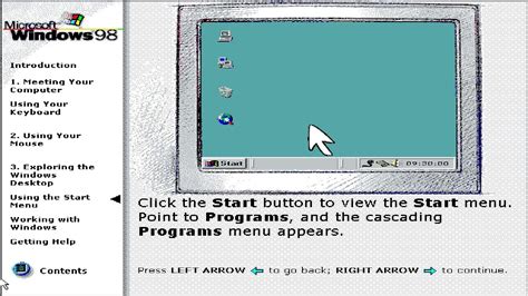 Windows 98 6. Using the start menu - YouTube