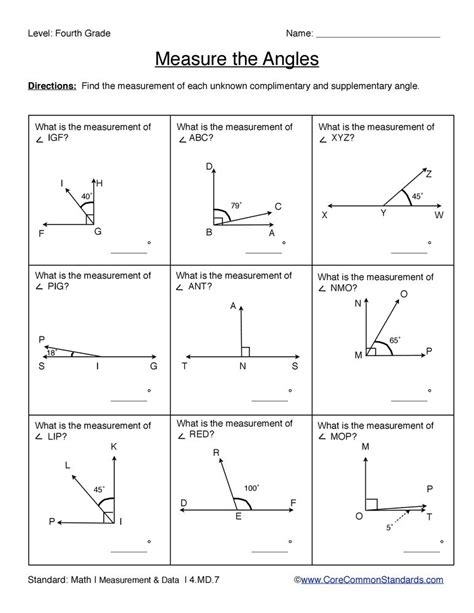 Common Core Worksheet - 4.MD.7 | Fourth grade math, 4th grade math ...