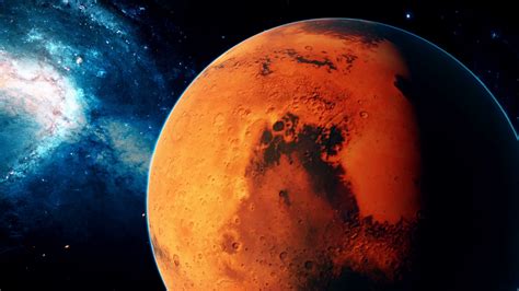 Realistic beautiful planet Mars from deep space Motion Background ...