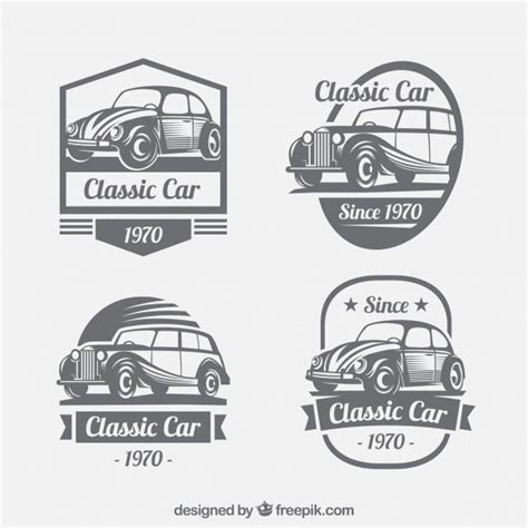 Premium vector vintage collection of logos with classic cars – Artofit