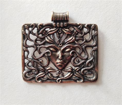 Gorgoneion Pendant, Greek Mythology Monster Gorgon Medusa, Medusa Snake ...