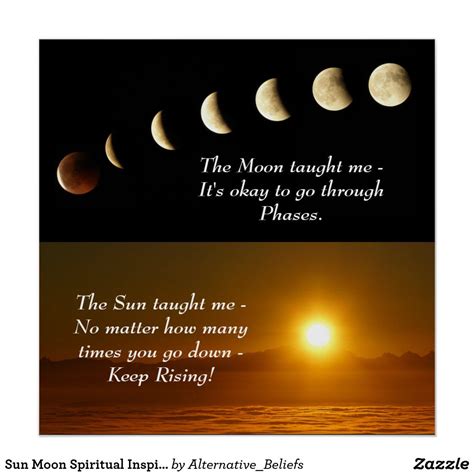 Sun Moon Spiritual Inspirational Quote Poster | Zazzle | Moon and sun ...