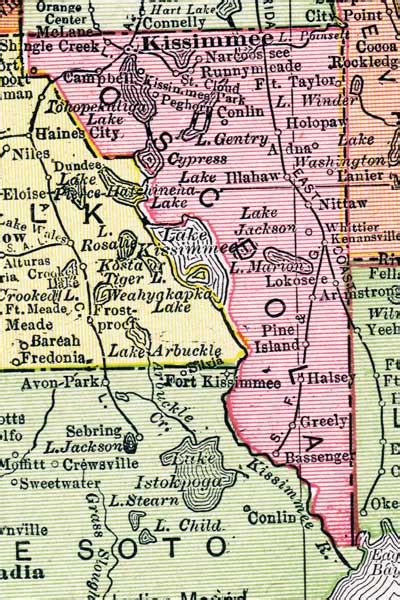 Map of Osceola County, Florida, 1917