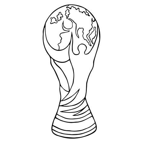 Fifa World Cup Trophy Black And White World Drawing Cup Drawing Trophy ...