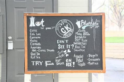 Menu at Coffee Kiosk cafe, Santa Clarita, Lyons Ave