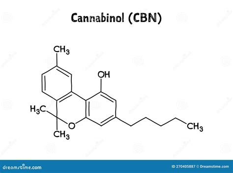 Cannabinol Structural Formula Of Molecular Structure Cartoon Vector ...