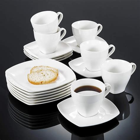 VANCASSO18 piece Ivory Porcelain Tea Coffee Cup Sets included 6 piece ...