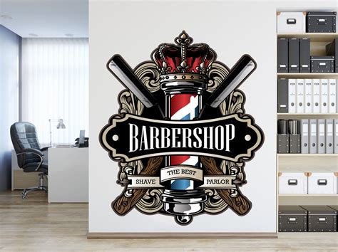 Barber Wall Decal Custom Barber Shop Wall Decor Man Salon - Etsy UK