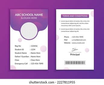 Abstract School Id Card Template Design Stock Vector (Royalty Free ...