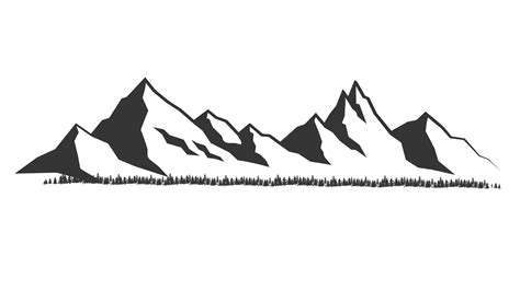 Mountains vector.Mountain range silhouette isolated vector illustration ...