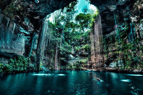 nature, Landscape, Cenotes, Cave, Lake, Rock, Water, Trees Wallpapers ...