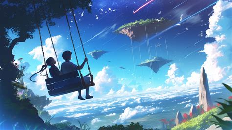 Swinging Couple HD Anime Landscape Wallpaper, HD Artist 4K Wallpapers ...