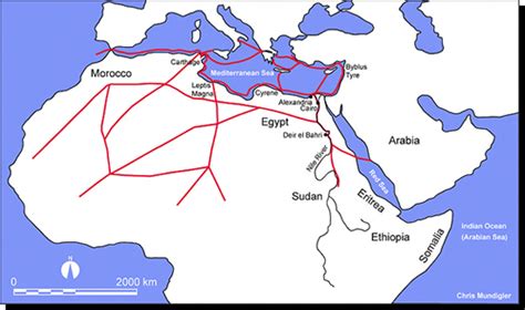 Figure 3. Map of north African trade routes.