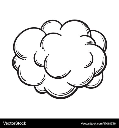 Hand drawn fog smoke cloud isolated comic Vector Image