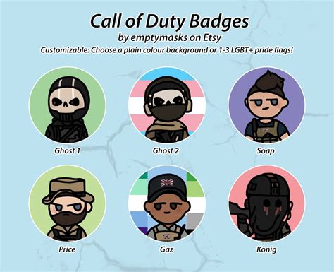 Call of Duty Chibi Badges Simon Ghost Riley, Johnny Soap McTavish ...