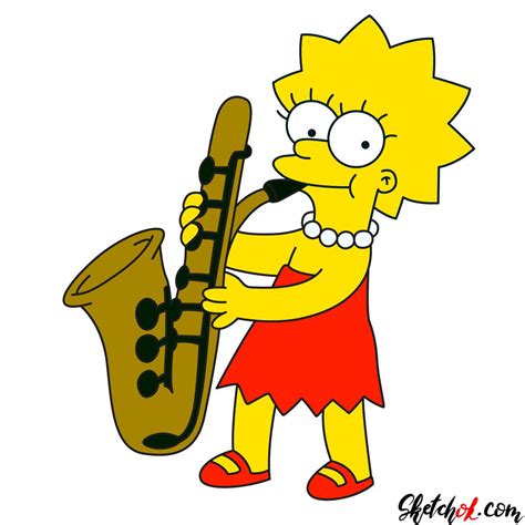 Bring Lisa Simpson’s Jazz Vibes to Life: Drawing Her Playing the Saxophone