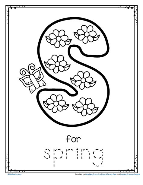 FREE Letter S for spring trace and color alphabet printable #alphabet # ...