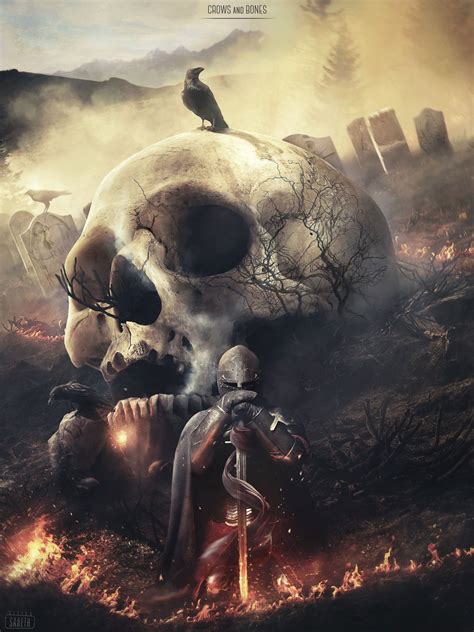 ArtStation - Crows And Bones, Jacek Radwan | Skull artwork, Skull art ...