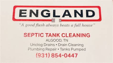 Septic Tank Maintenance - England Septic Tank Cleaning 931-854-0447