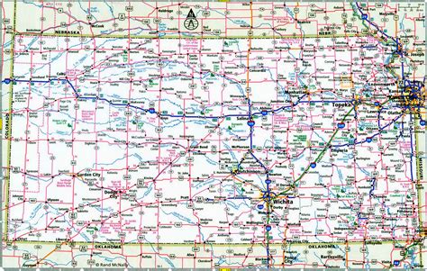 Kansas interstate highways map I-35 I-70 I-135 free road map state ...