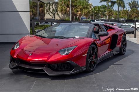 Unique Red Lamborghini Aventador LP720-4 Roadster For Sale - GTspirit