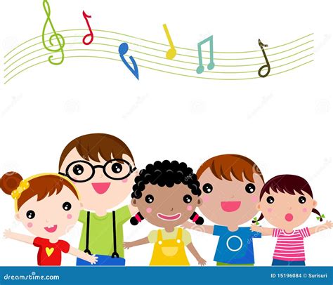 Children singing stock vector. Illustration of cute, lifestyle - 15196084