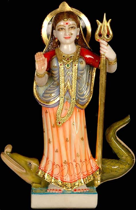 A Rare Form of River Goddess Ganga | Exotic India Art