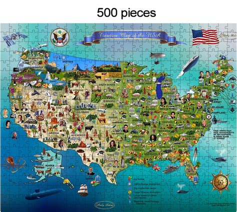 Usa Map Jigsaw Puzzle Educational Game for Children and Adult, Board ...