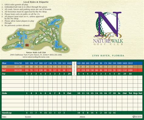 Course Map & Scorecard - NatureWalkGolfCourse