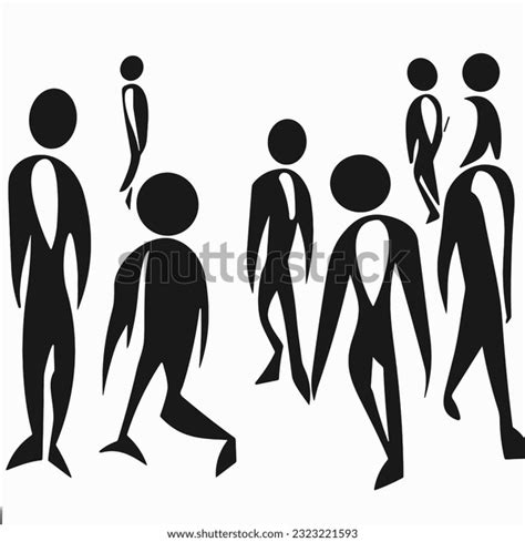 People Silhouette Vector Black White Stock Vector (Royalty Free ...