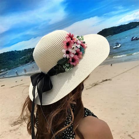 Custom straw beach hat sun UPF travel island - CNCAPS